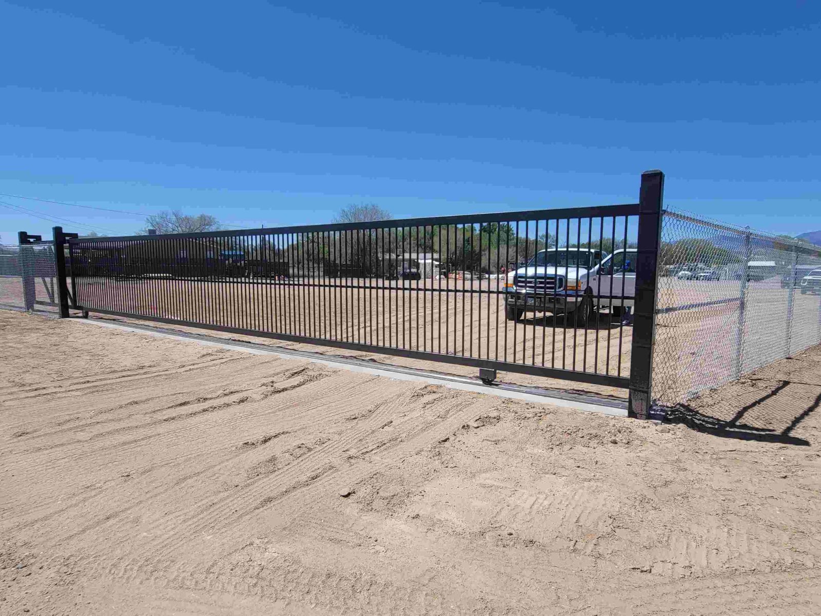 Metal fence surrounding a construction site